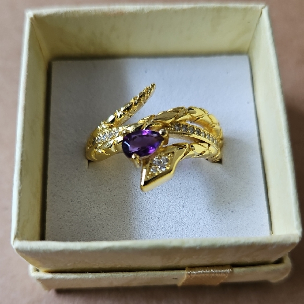 Gold Amethyst Women's Ring